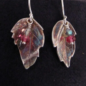 Lg Fine silver fold earrings ***