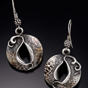 Half lentil earrings, fine and sterling silver ***