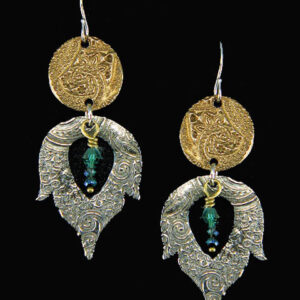 Drop Earrings with Blue Crystal