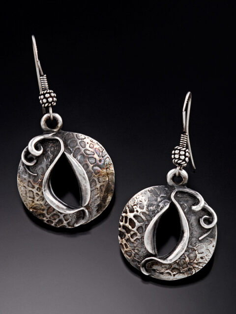 Half lentil earrings, fine and sterling silver ***