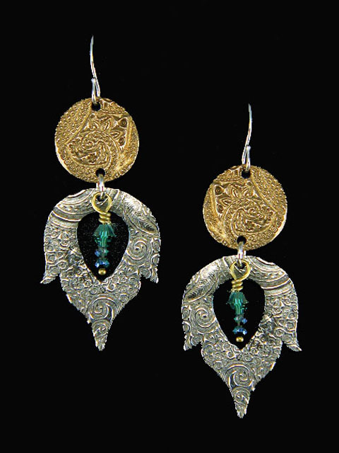 Drop Earrings with Blue Crystal