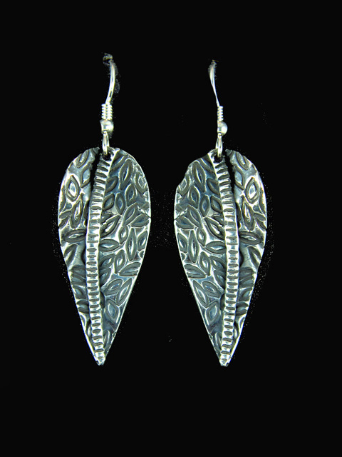 Shield Earrings in Sterling Silver